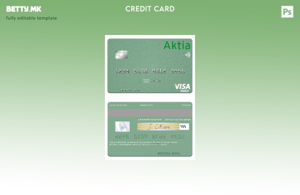 Модерен стил Шаблон за виза за дебитна картичка на Финска Актиа штедилница